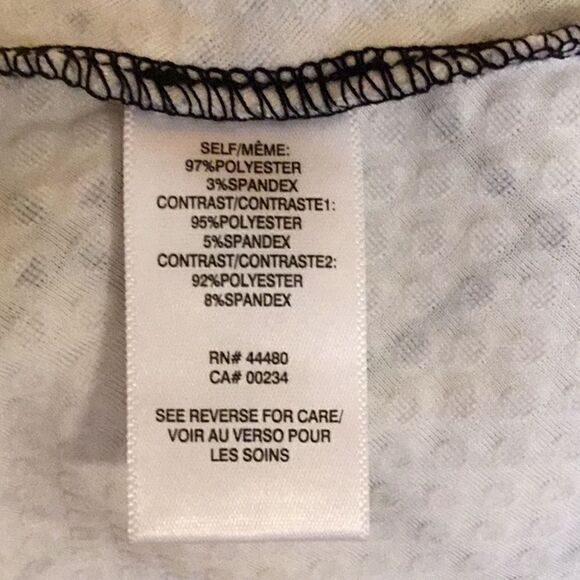 Cream & black waffle weave sleeveless dress with mesh inserts - Picture 12 of 13